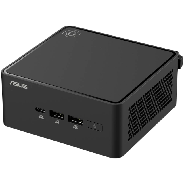 Kомпютър ASUS NUC 15 Pro, RNUC15CRHI30000, Intel Core Ultra 3 100U 6C (1.2/4.7GHz, 10MB Cache), Intel Arc Graphics, 2x SO-DIMM DDR5, 2x M.2 NVMe SSD slots, 2.5GbE LAN, Wi-Fi 7, Bluetooth V5.4, Kit