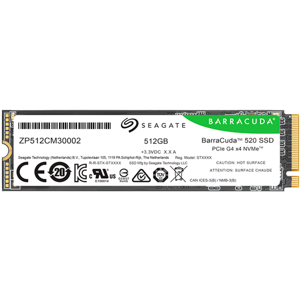 Seagate Barracuda 520 SSD 512GB, PCIe Gen4 x4 NVMe (2280)