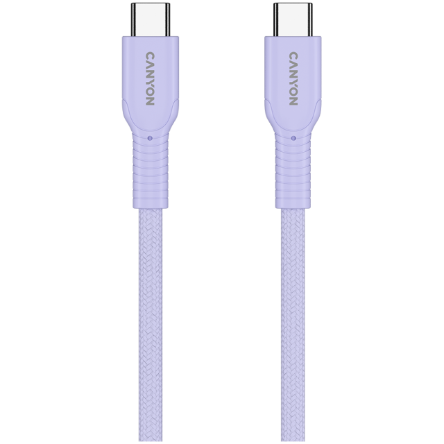 Кабел CANYON OnWire 60CL 1m, 60W COLOR Braided, Purple