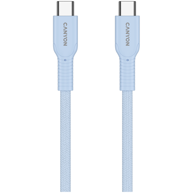 Кабел CANYON OnWire 60CL 1m, 60W COLOR Braided, Light Blue