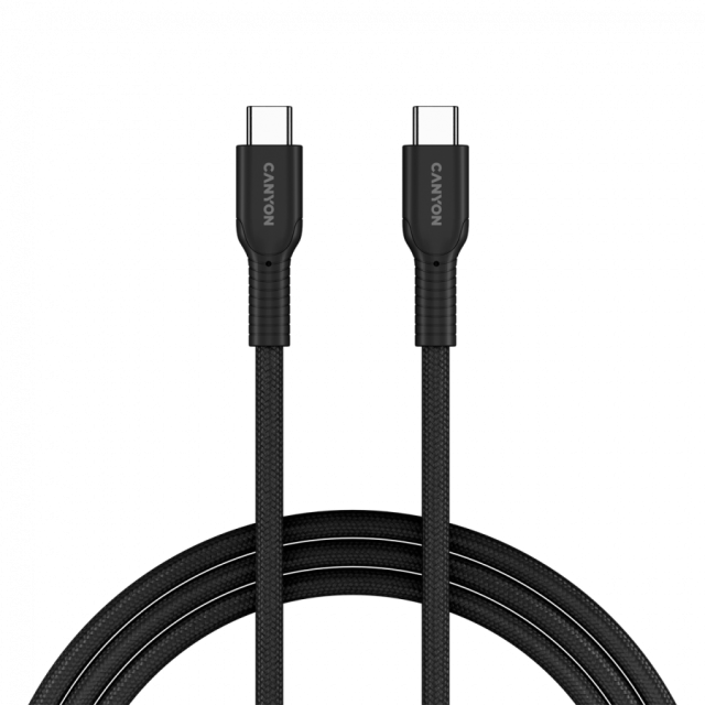 Кабел CANYON OnWire 60CL 1m, 60W COLOR Braided, Black