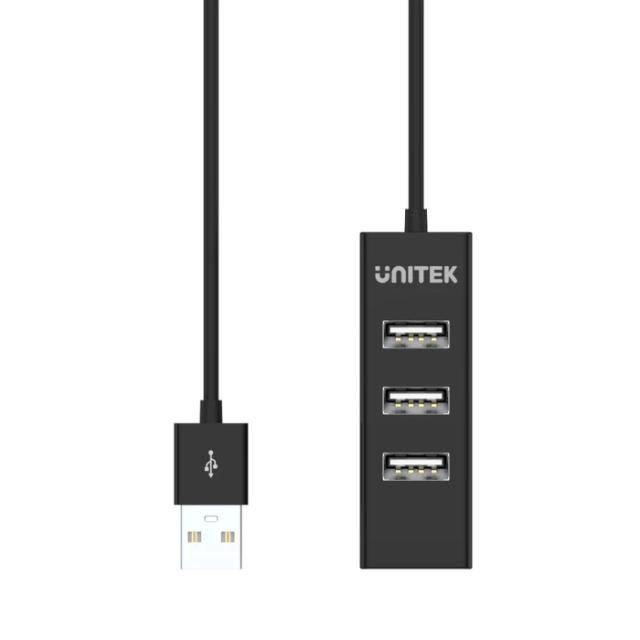 USB Хъб Unitek 4-портов, USB 2.0, Черен