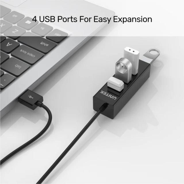 USB Хъб Unitek 4-портов, USB 2.0, Черен