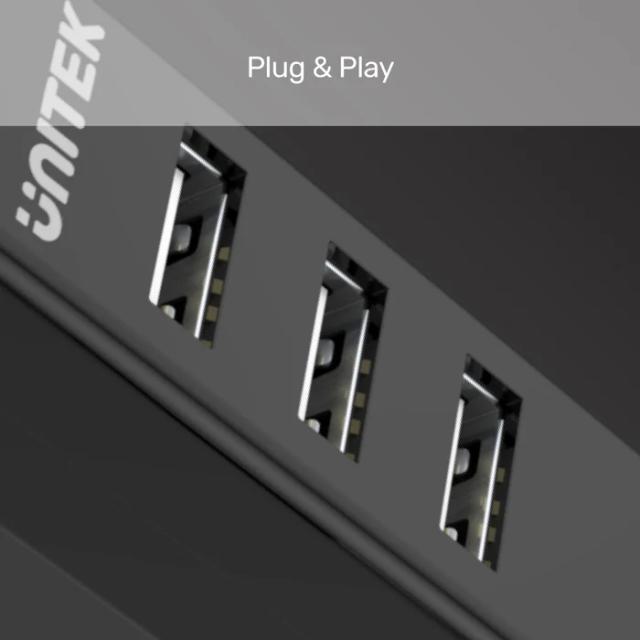 USB Хъб Unitek 4-портов, USB 2.0, Черен