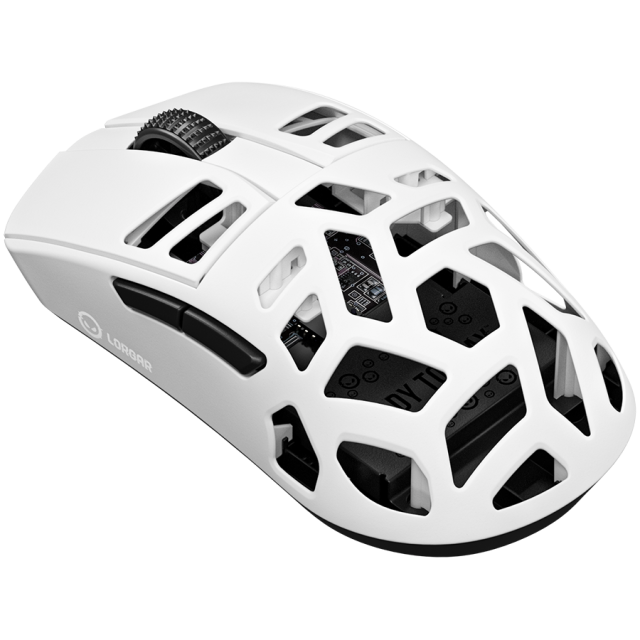 Мишка Lorgar MSE90W, оптична (26 000 dpi), 7 бутона, PAW3395 сензор, Бяла
