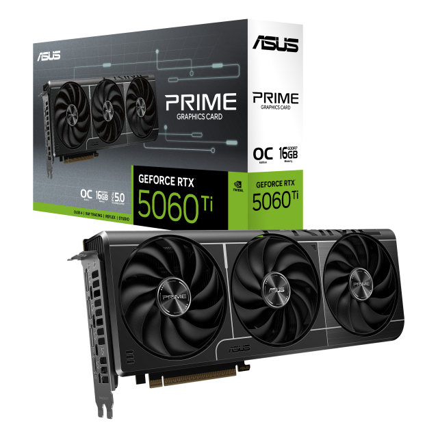 Видео карта ASUS PRIME RTX 5060 TI 16GB OC GDDR7, 128-bit, HDMI, 3x DP