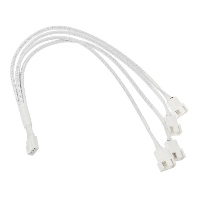 Кабел Kolink PWM 1-4 Сплитер - 35 cm, оплетен, Бял