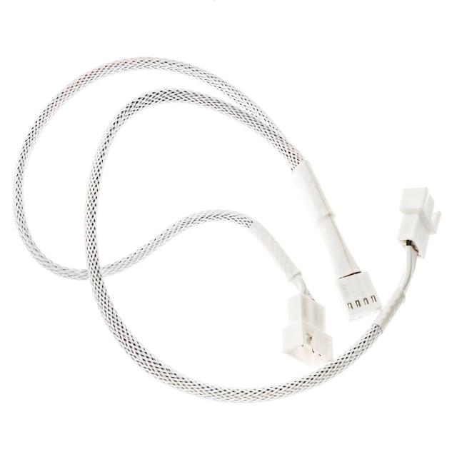 Кабел Kolink PWM 1-2 Сплитер - 35 cm, оплетен, Бял