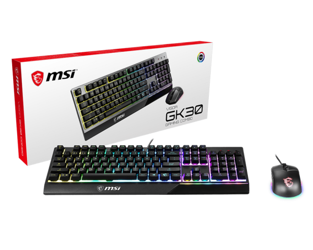 Геймърски комплект клавиатура и мишка MSI VIGOR GK30 COMBO, USB, Black 