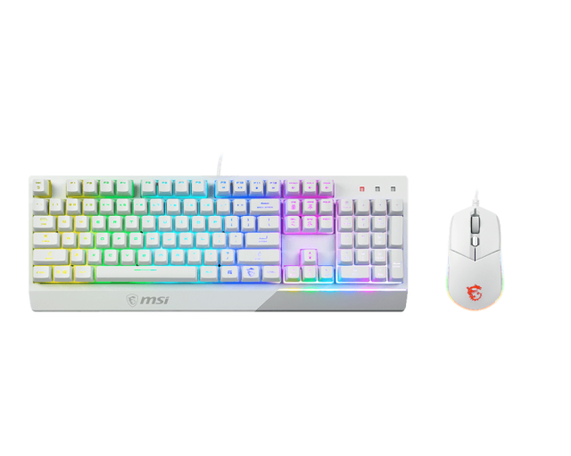 Геймърски комплект клавиатура и мишка MSI VIGOR GK30 COMBO, USB, WHITE