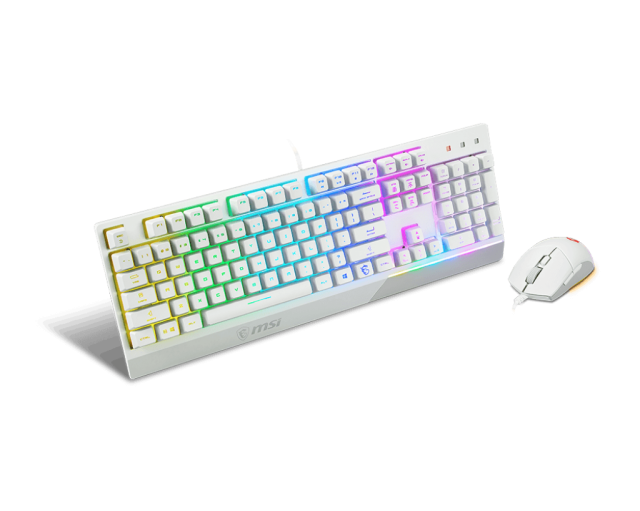 Геймърски комплект клавиатура и мишка MSI VIGOR GK30 COMBO, USB, WHITE