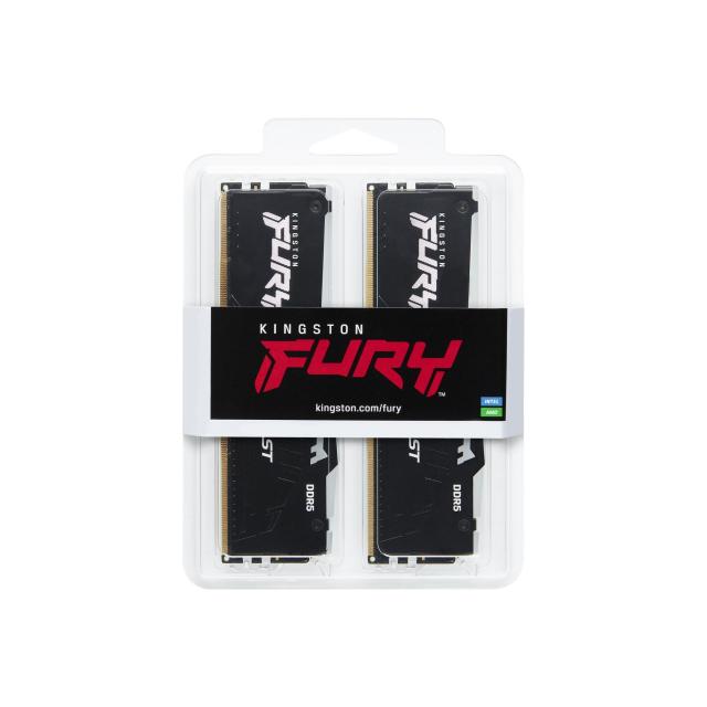 Памет Kingston FURY Beast Black RGB 64GB (2x32GB) DDR5 5600MHz, CL40, 1.25 V 