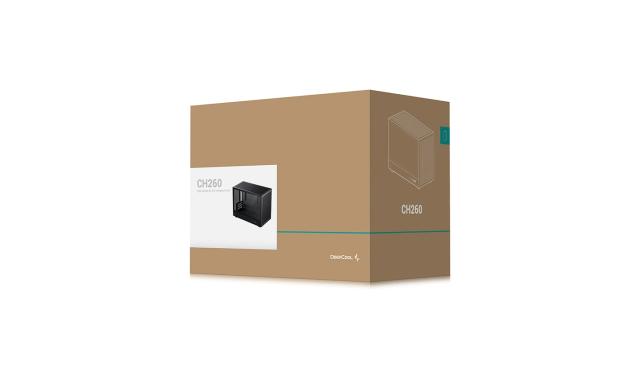 Кутия за компютър DeepCool CH260 Black, Mini Tower, 2x USB 3.0, 1x USB Type-C 3.2, 1x Audio, Mini-ITX / mATX