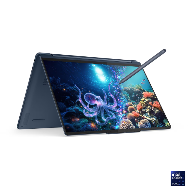 Лаптоп Lenovo Yoga 9 2-in-1 14ILL10, Intel Core Ultra 7 258V 8C (2.2/4.8GHz, 12MB Cache), 14.0" (35.56 cm) WQXGA+ OLED, 120Hz, Touchscreen, Intel Arc 140V, 32GB LPDDR5X, 1TB M.2 NVMe SSD, Windows 11 Home