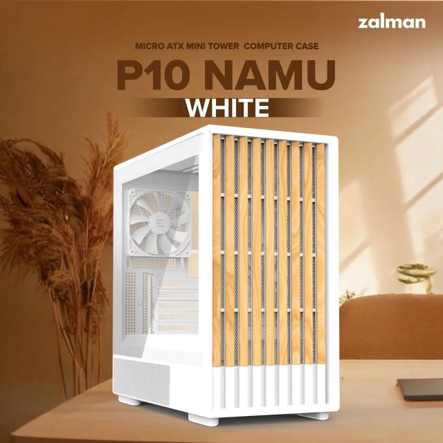 Кутия Zalman P10 NAMU White, Wood, Mini Tower, 1x USB 3.0, 1x USB Type-C, mATX / Mini-ITX