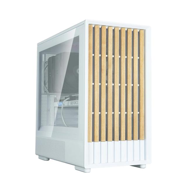 Кутия Zalman P10 NAMU White, Wood, Mini Tower, 1x USB 3.0, 1x USB Type-C, mATX / Mini-ITX