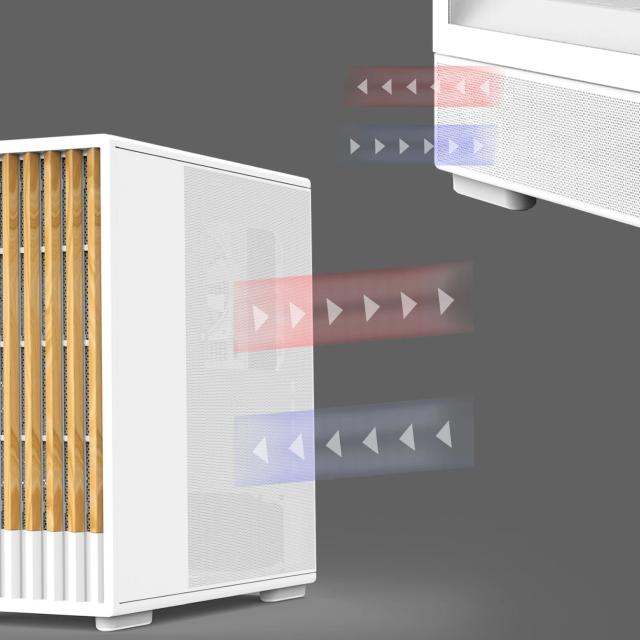 Кутия Zalman P10 NAMU White, Wood, Mini Tower, 1x USB 3.0, 1x USB Type-C, mATX / Mini-ITX