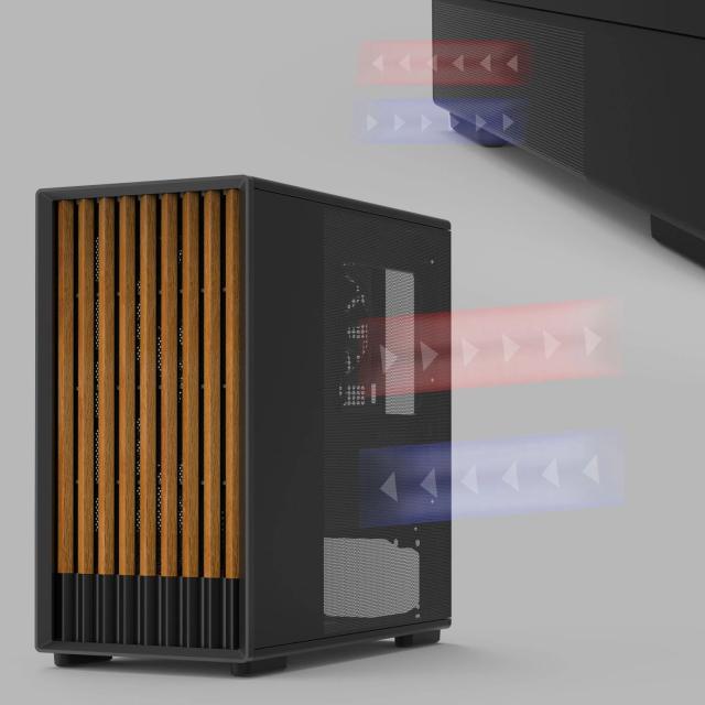 Кутия Zalman P10 NAMU Black, Wood, Mini Tower, 1x USB 3.0, 1x USB Type-C, mATX / Mini-ITX