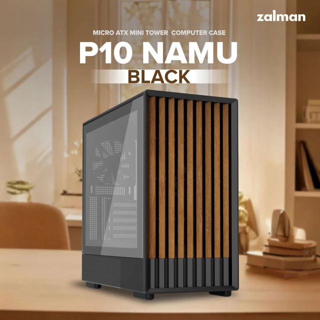 Кутия Zalman P10 NAMU Black, Wood, Mini Tower, 1x USB 3.0, 1x USB Type-C, mATX / Mini-ITX