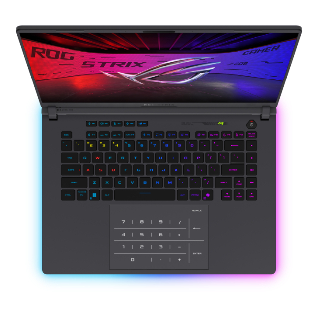 Лаптоп ASUS ROG Strix G16 2025 G615JHR-RV038, Intel Core i7-14650HX 16C (1.60 / 5.20 GHz, 30 MB cache), 16.0" (40.64 cm) WQXGA Full HD+ IPS, NVIDIA RTX 5050 8GB GDDR7 DLSS 4, 16GB DDR5, 1TB M.2 NVMe SSD, Free DOS