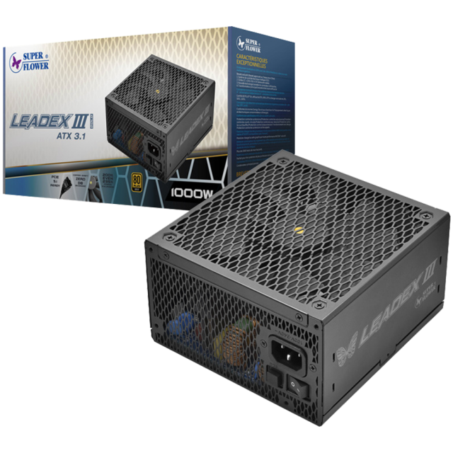 Захранване Super Flower Leadex III Gold 1000W, Active PFC, PCIe 5.1/ATX 3.1, 80 Plus Gold, Fully Modular