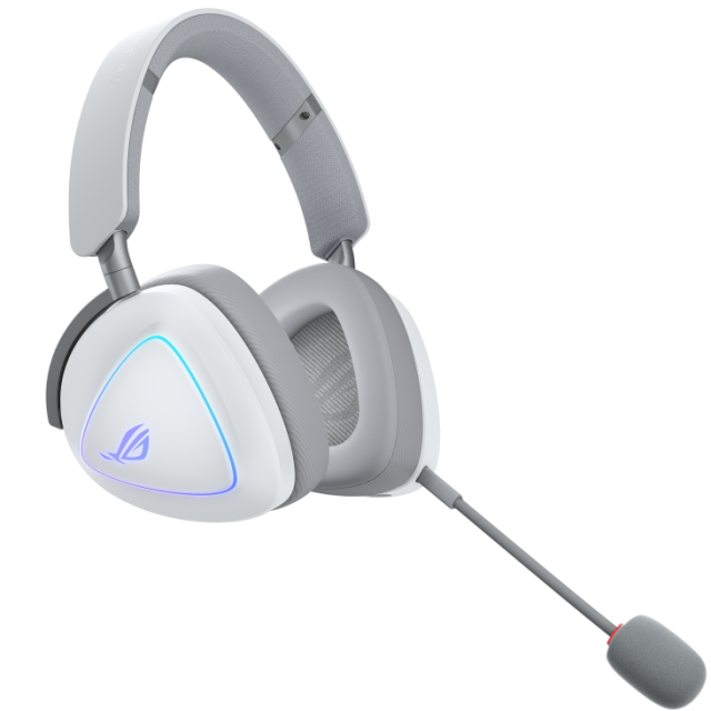 Геймърски безжични ASUS ROG Delta II White, Aura Sync RGB, Bluetooth / Wireless/ 1 x 3.5 мм жак / USB Type-C