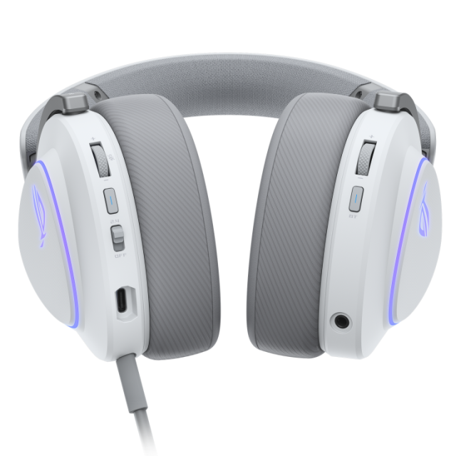 Геймърски безжични ASUS ROG Delta II White, Aura Sync RGB, Bluetooth / Wireless/ 1 x 3.5 мм жак / USB Type-C