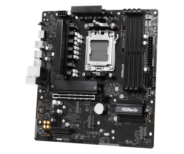 Дънна платка ASRock A620AM PRO-A, A620A, AM5, DDR5, PCI-E 4.0, 2x SATA3 6.0 Gb/s, 3x M.2 slots, HDMI, Micro ATX
