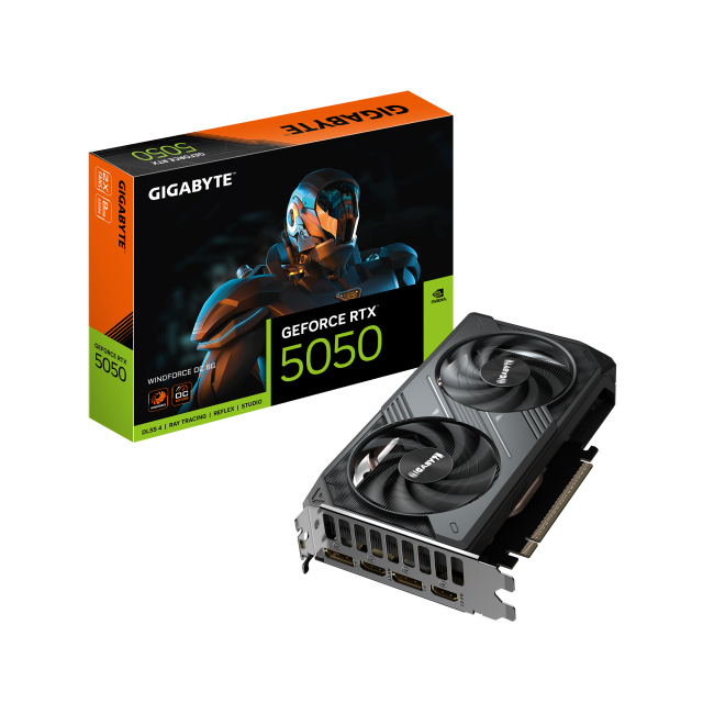 Видео карта GIGABYTE RTX 5050 WINDFORCE OC 8GB GDDR6, 128-bit, HDMI, DP