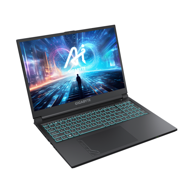 Лаптоп GIGABYTE GAMING G6 MF-H2EE893KD, Intel Core i7-13620H 10C (2.4 / 4.9 GHz, 24MB Cache), 16" (40.64 cm) WUXGA FHD+ IPS 165Hz Anti-Glare Display, NVIDIA GF RTX 4050 6GB, 16GB DDR5, 512MB M.2 NVMe SSD, Free DOS