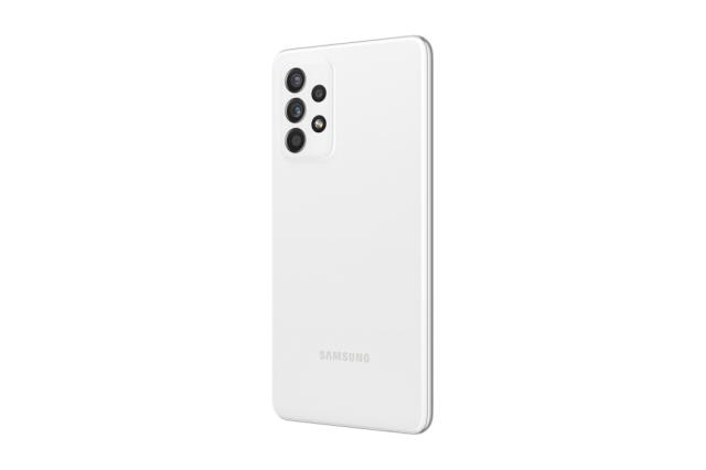 Мобилен телефон Samsung SM-A528 GALAXY A52s 5G 128 GB, Octa-Core (4x2.4 GHz, 4x1.8 GHz), 6 GB RAM, 6.5" 1080x2400 120 Hz Super AMOLED, 64.0 MP + 12.0 MP + 5.0 MP + 5.0 MP + 32.0 MP Selfie, 4500 mAh, Dual SIM, White