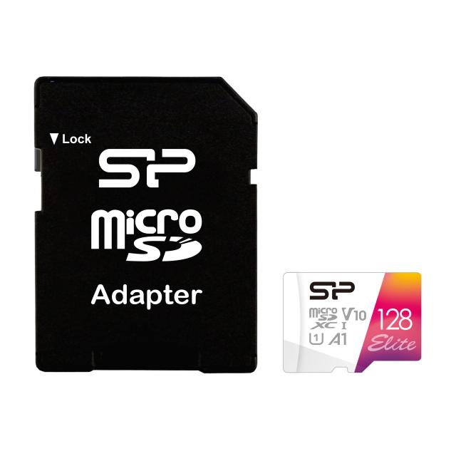 Карта памет Silicon Power Elite Colorful 128GB, microSDXC, V10, A1, U1, SD Adapter