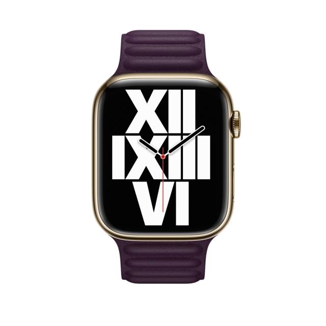 Каишка за часовник Apple Watch 45mm Dark Cherry Leather Link - S/M