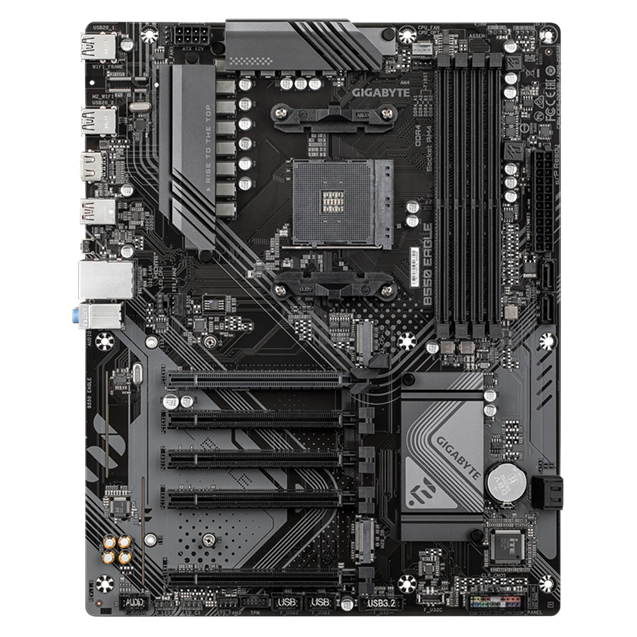 Дънна платка GIGABYTE B550 EAGLE, AM4, 4x DDR4, 2x M.2 NVMe, 4x SATA 6Gb/s, HDMI, ATX