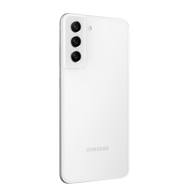Мобилен телефон Samsung SM-G990B GALAXY S21 FE 5G 128 GB, Octa-Core (1x 2.84 GHz, 3x2.42 GHz, 4x1.8 GHz), 6 GB RAM, 6.4'' 1080 x 2400 Dynamic AMOLED 2X, 120 Hz, HDR 10+ , 12 MP + 8 MP + 12 MP + 32 MP Selfie, 4500 mAh, Dual SIM, Android 12, White