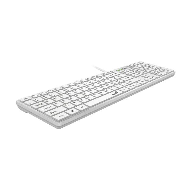 Клавиатура Genius SlimStar 126, ниско профилна, USB, White