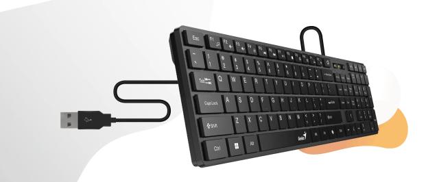 Клавиатура Genius SlimStar 126, ниско профилна, USB, White