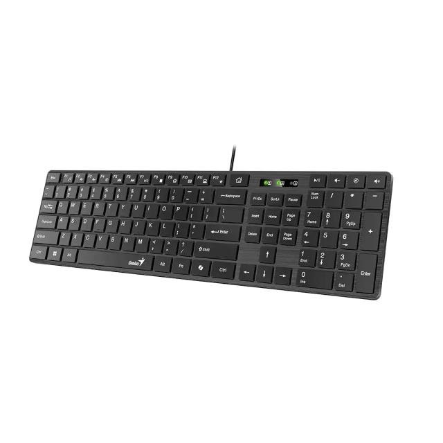 Клавиатура Genius SlimStar 126, ниско профилна, USB, Black