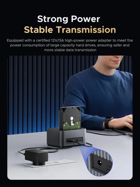Докинг станция Orico Storage 2.5/3.5 HDD/M.2 NVMe, USB-A/ USB Type-C