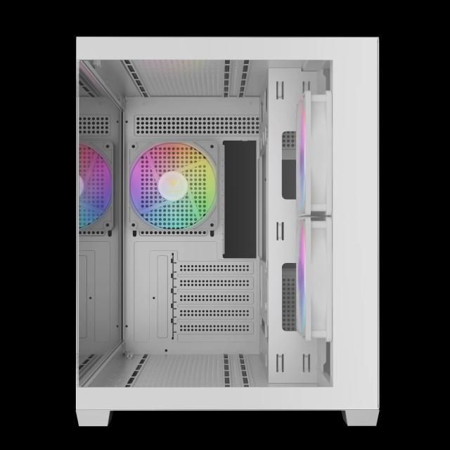 Кутия Gamdias AURA GC10M v2 White, Mini Tower, 1x USB-A USB 2.0, 1x USB-C USB 3.1, 1x HD Audio, Micro ATX, Mini ITX