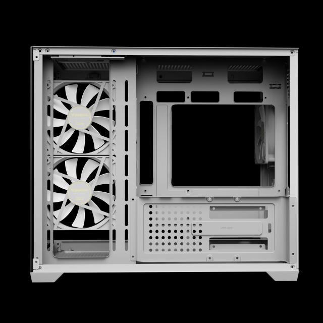 Кутия Gamdias AURA GC10M v2 White, Mini Tower, 1x USB-A USB 2.0, 1x USB-C USB 3.1, 1x HD Audio, Micro ATX, Mini ITX