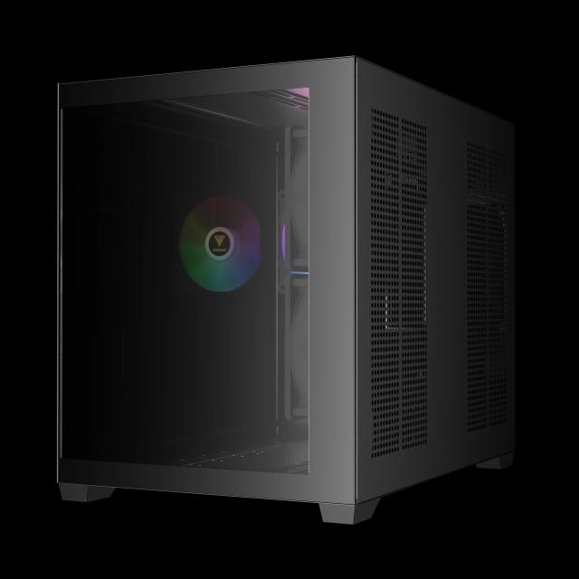 Кутия Gamdias AURA GC10M v2, Mini Tower, 1x USB-A USB 2.0, 1x USB-C USB 3.1, 1x HD Audio, Micro ATX, Mini ITX
