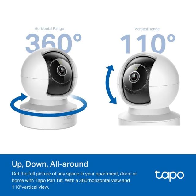 Домашна охранителна TP-Link Tapo C232, 3K 5Mp  с AI, Pan/Tilt, LAN, WiFi, SDmicro, нощно виждане