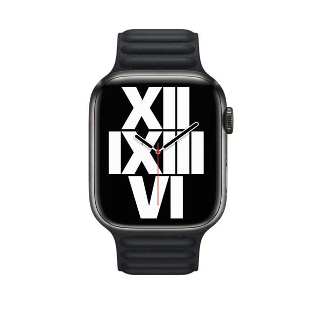Каишка за часовник Apple Watch 45mm Midnight Leather Link - S/M