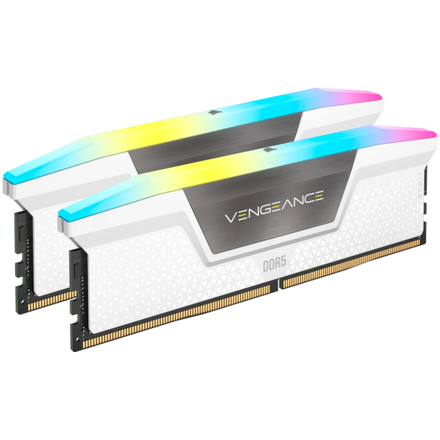 Памет Corsair Vengeance White RGB 64GB (2x 32GB) DDR5, 6400MHz, CL30 1.4V