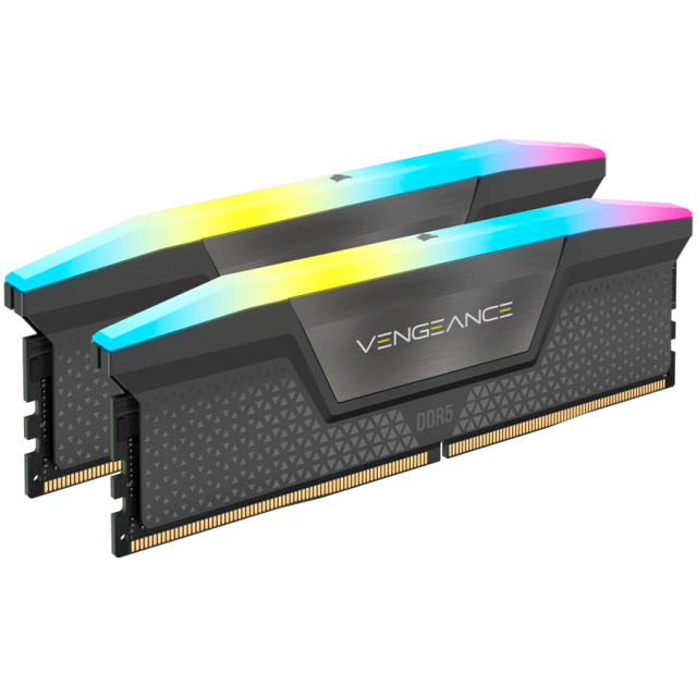 Памет Corsair Vengeance GREY RGB 32GB (2x16GB) DDR5, 6400MHz, CL32 1.4V