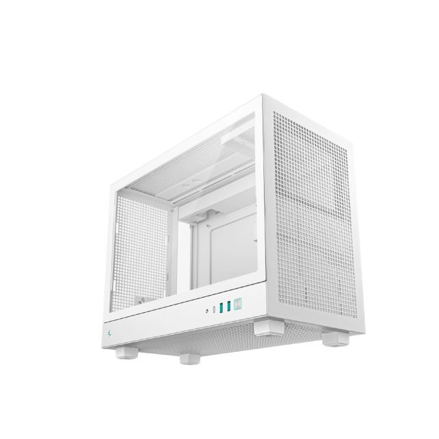 Кутия за компютър DeepCool CH160 PLUS WH, Mini Tower, 2 x USB 3.0, 1 x USB Type-C 3.2, 1 x HD Audio, mATX / Mini-ITX