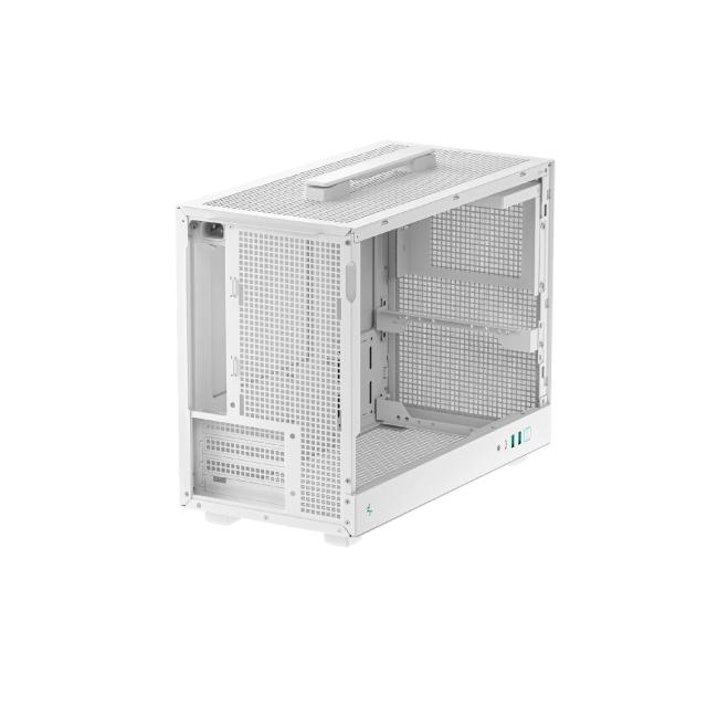 Кутия за компютър DeepCool CH160 PLUS WH, Mini Tower, 2 x USB 3.0, 1 x USB Type-C 3.2, 1 x HD Audio, mATX / Mini-ITX
