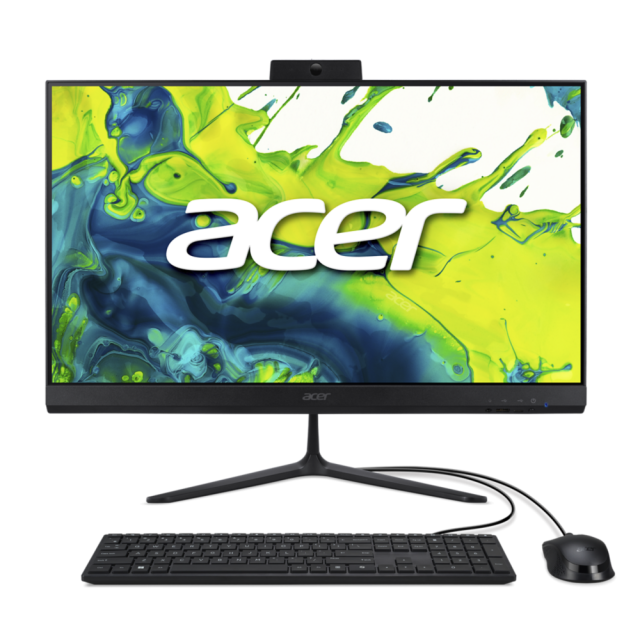 Компютър Acer Aspire AIO C27-B, Intel Core 5 120U 10C (1.4 / 5.0 GHz, 12 MB cache), 27.0" (68.58 cm) FHD IPS Display, 120Hz, Intel Iris Xe Graphics, 16GB DDR4, 1 TB M.2 NVMe SSD, Linux
