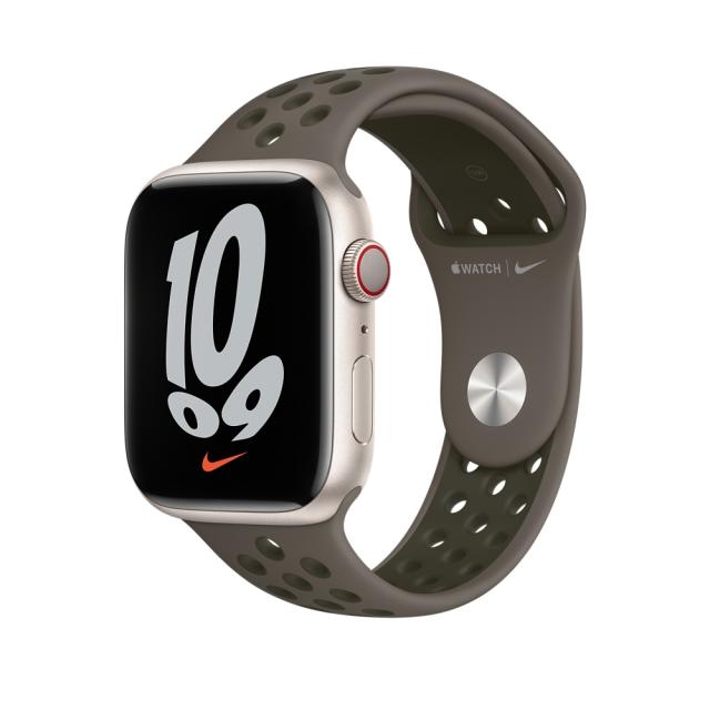 Каишка за часовник Apple Watch 45mm Midnight Olive Gray/Cargo Khaki Nike Sport Band - Regular